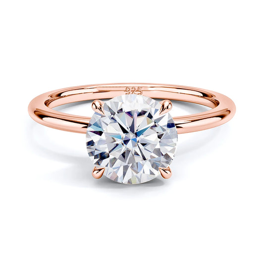 Bloom Veil Co. | GRA Certified Moissanite Engagement Ring | Rose Gold Sterling Silver | 1ct - 5ct