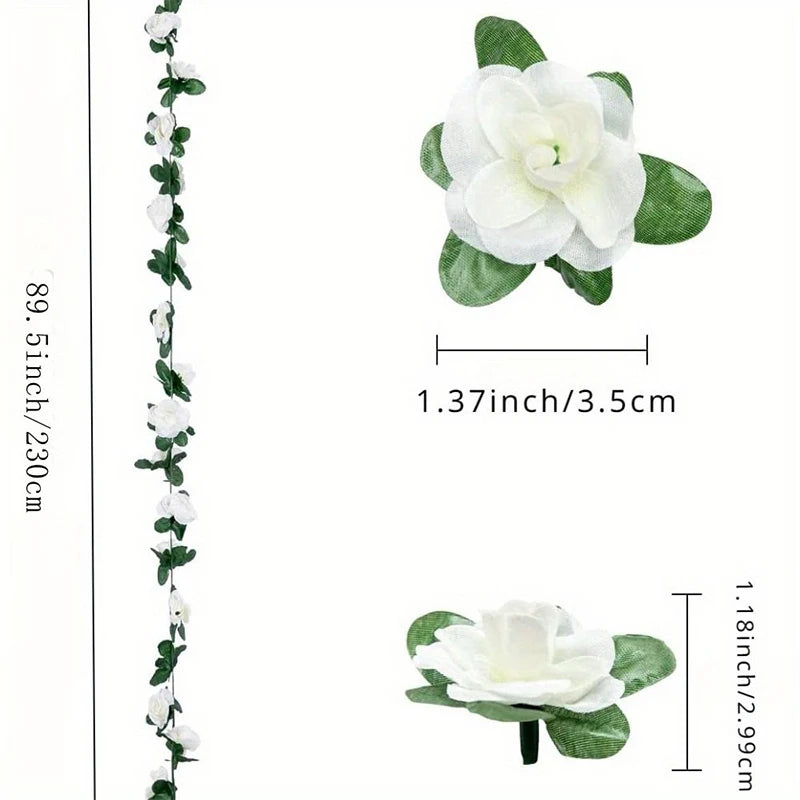 Silk Rose Garland Vine for Wedding and Home Decor 230 cm