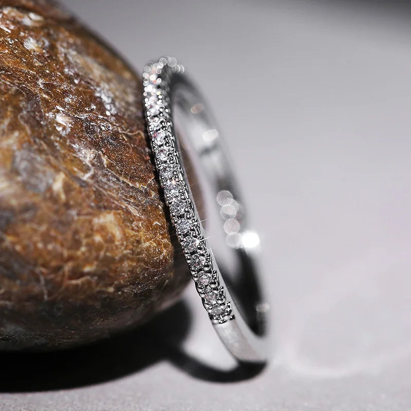 New Minimalist Brilliant Zircon Thin Ring