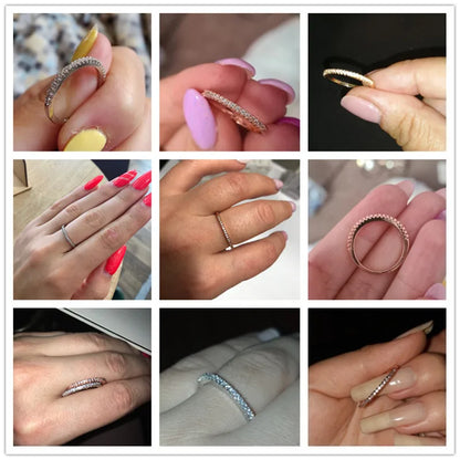 New Minimalist Brilliant Zircon Thin Ring