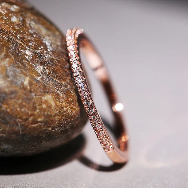 New Minimalist Brilliant Zircon Thin Ring