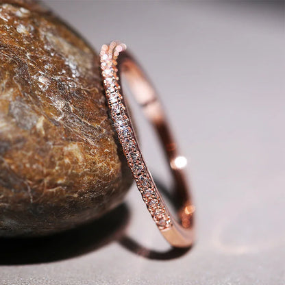New Minimalist Brilliant Zircon Thin Ring