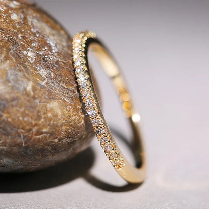 New Minimalist Brilliant Zircon Thin Ring