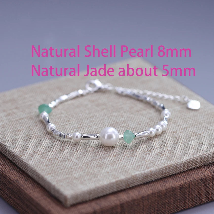 925 Sterling Silver Butterfly Bead String Bracelet
