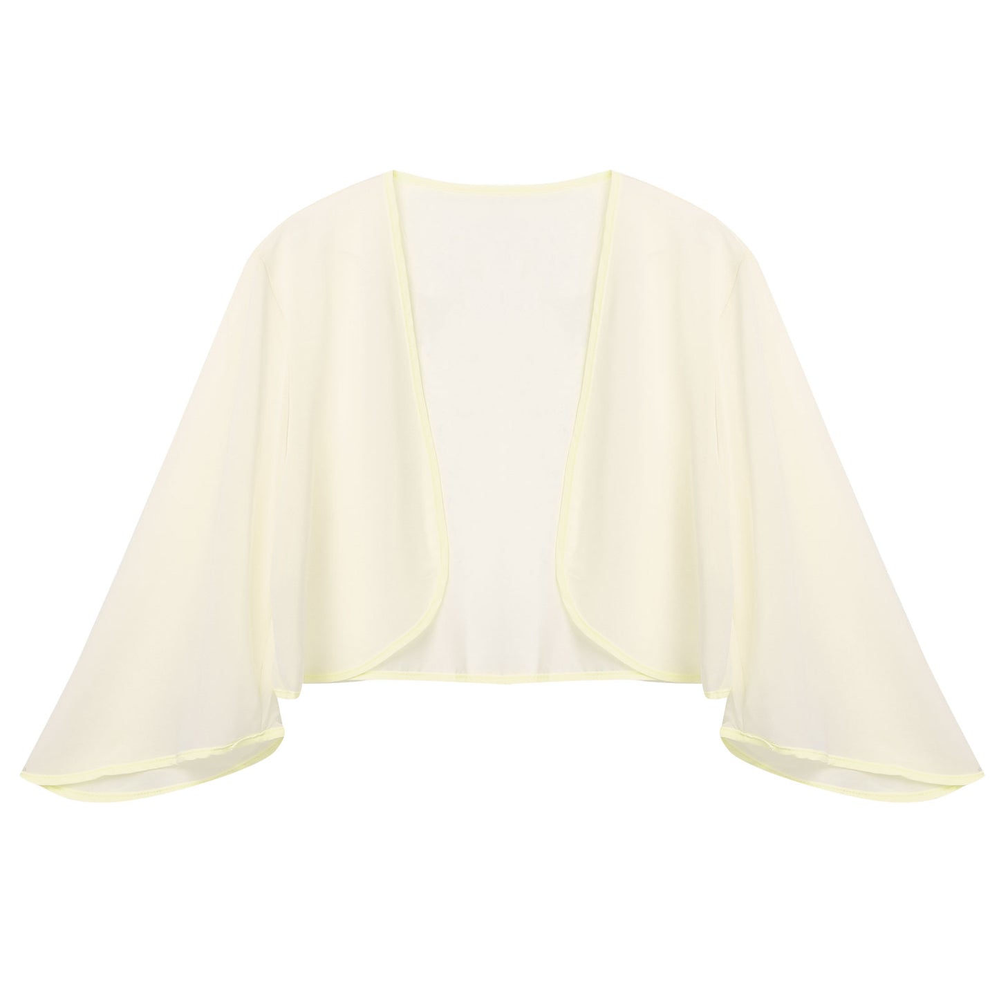 Women 3/4 Sleeve Chiffon Cardigan Bolero Shawls Outerwear Wedding Bridal Party Dress Wraps Beach Vacation Cover Ups Soft Cape