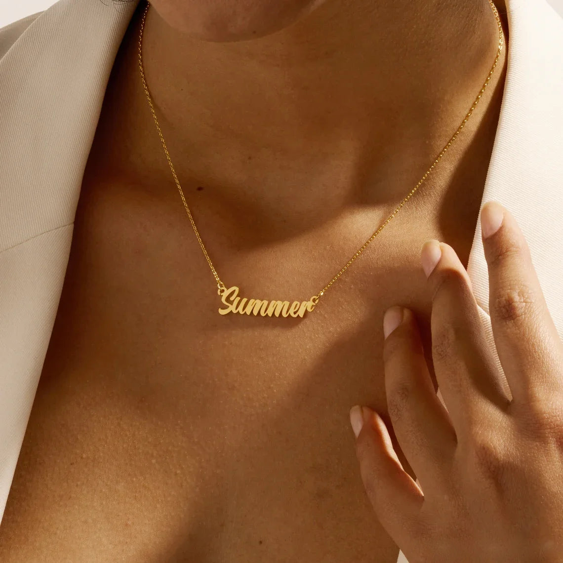 Personalised Cursive Name Necklace – Custom Stainless Steel Jewelry