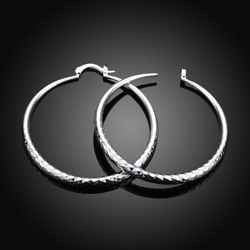 925 Sterling Silver 5CM Classic Hoop Earrings