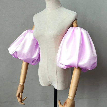 Satin Removable Puffy Short Sleeves Bridal Arm Accessories