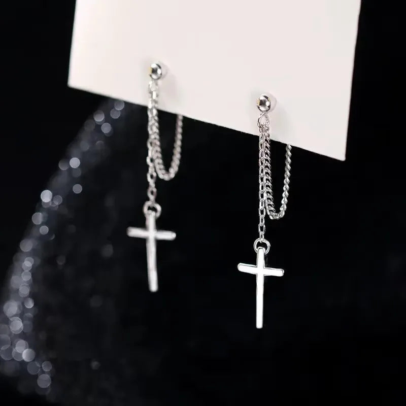 French Luxury Long Zircon Tassel Twisted Drop Earrings