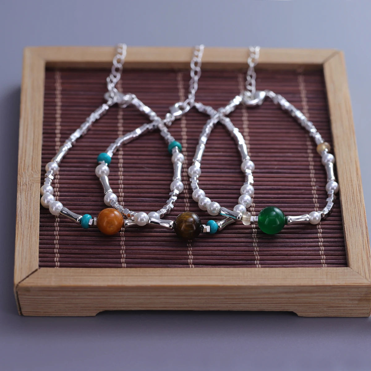 925 Sterling Silver Butterfly Bead String Bracelet