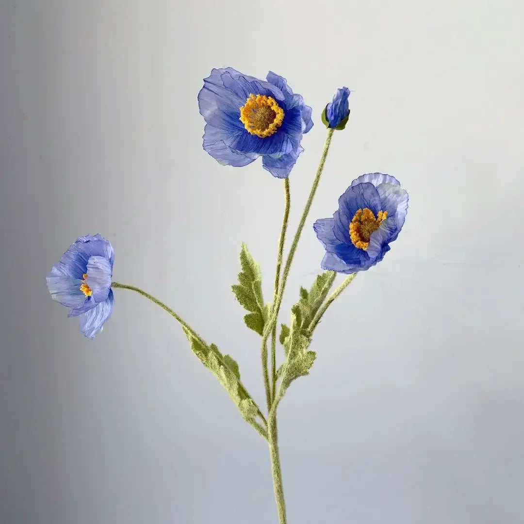 Artificial Flowers Fake Poppy Silk Flowers Long Stem Housewarming Garden Table Wedding DIY Party Wedding Bridal Bouquet Decor