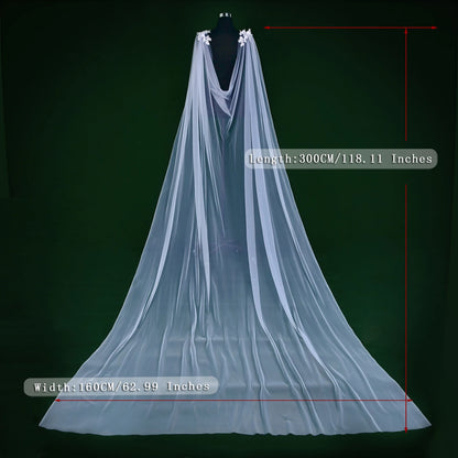Wedding Bolero Bridal Cape Veil Wedding Accessories Long Cloak Shawl Soft Evening Cape Jacket Spanish Embroidered Shawls GP14