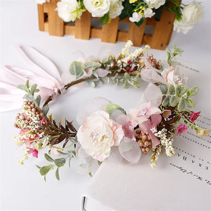 Botanical Flower Crown Boho Bridal Headband