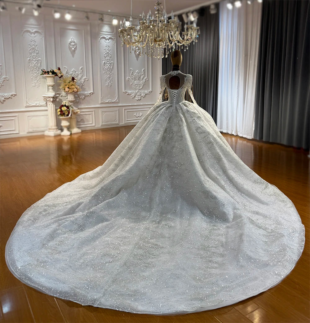 Customized NS5068 Full Beading V-neckline Wedding Dress Amanda Novias 2026