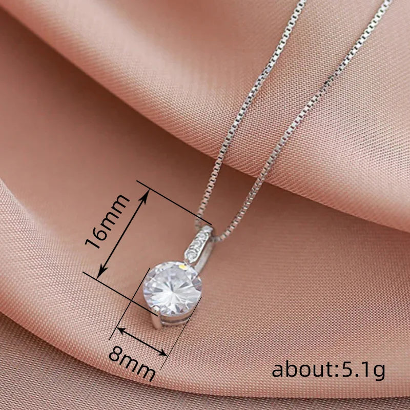 Eternity Round Zirconia Pendant Necklace