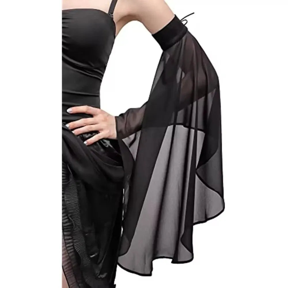 Elegant Sunscreen Long Tulle Sleeves Thin Breathable Detachable Sleeves Chiffon Sheer Bridal Gloves Wedding Party
