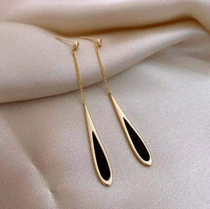 French Luxury Long Zircon Tassel Twisted Drop Earrings