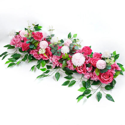 100 cm White Rose Flower Row Wedding Table Centerpiece
