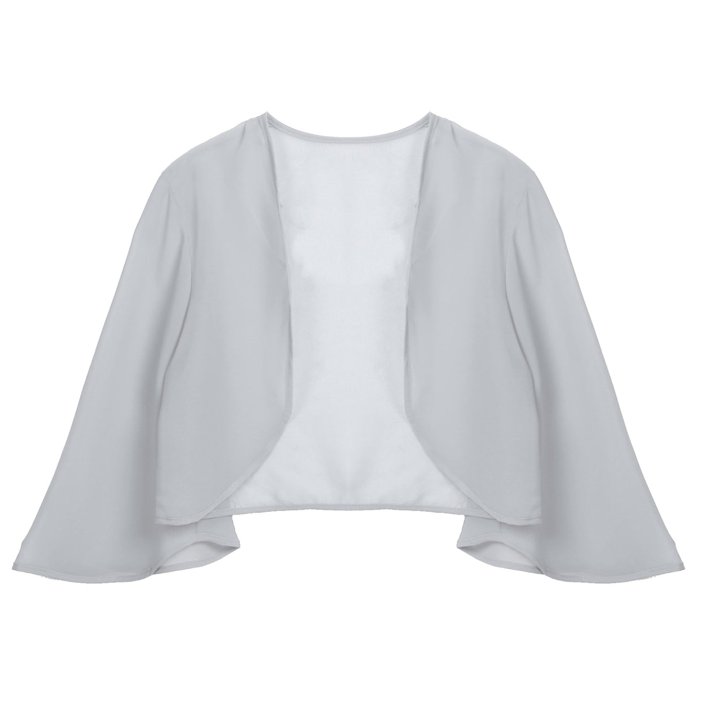 Women 3/4 Sleeve Chiffon Cardigan Bolero Shawls Outerwear Wedding Bridal Party Dress Wraps Beach Vacation Cover Ups Soft Cape