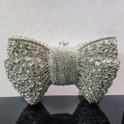 Newest Rhinestone Green/Black Clutch Purse Bow Luxury Diamond Women Red Evening Clutches Bags Wedding Bridal Bag Stones Handbags