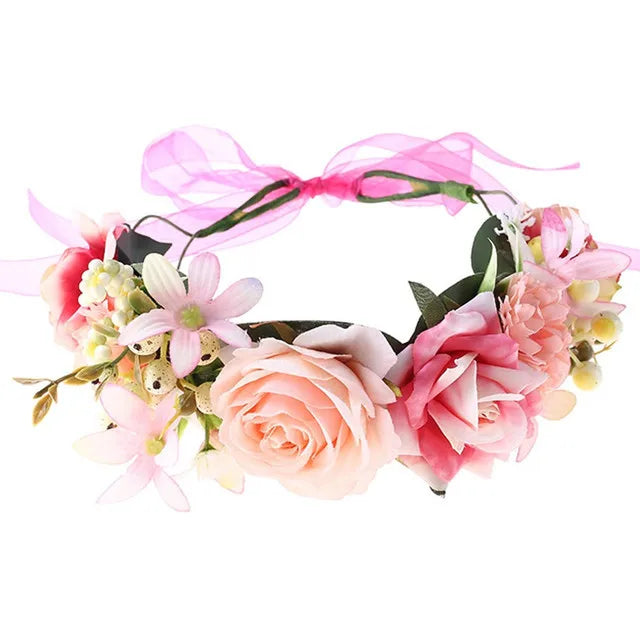 Botanical Flower Crown Boho Bridal Headband