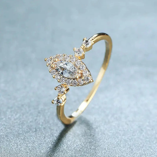 Geometric Cubic Zirconia Wedding Band | Trendy Bridal Ring | Women’s Fashion Jewellery