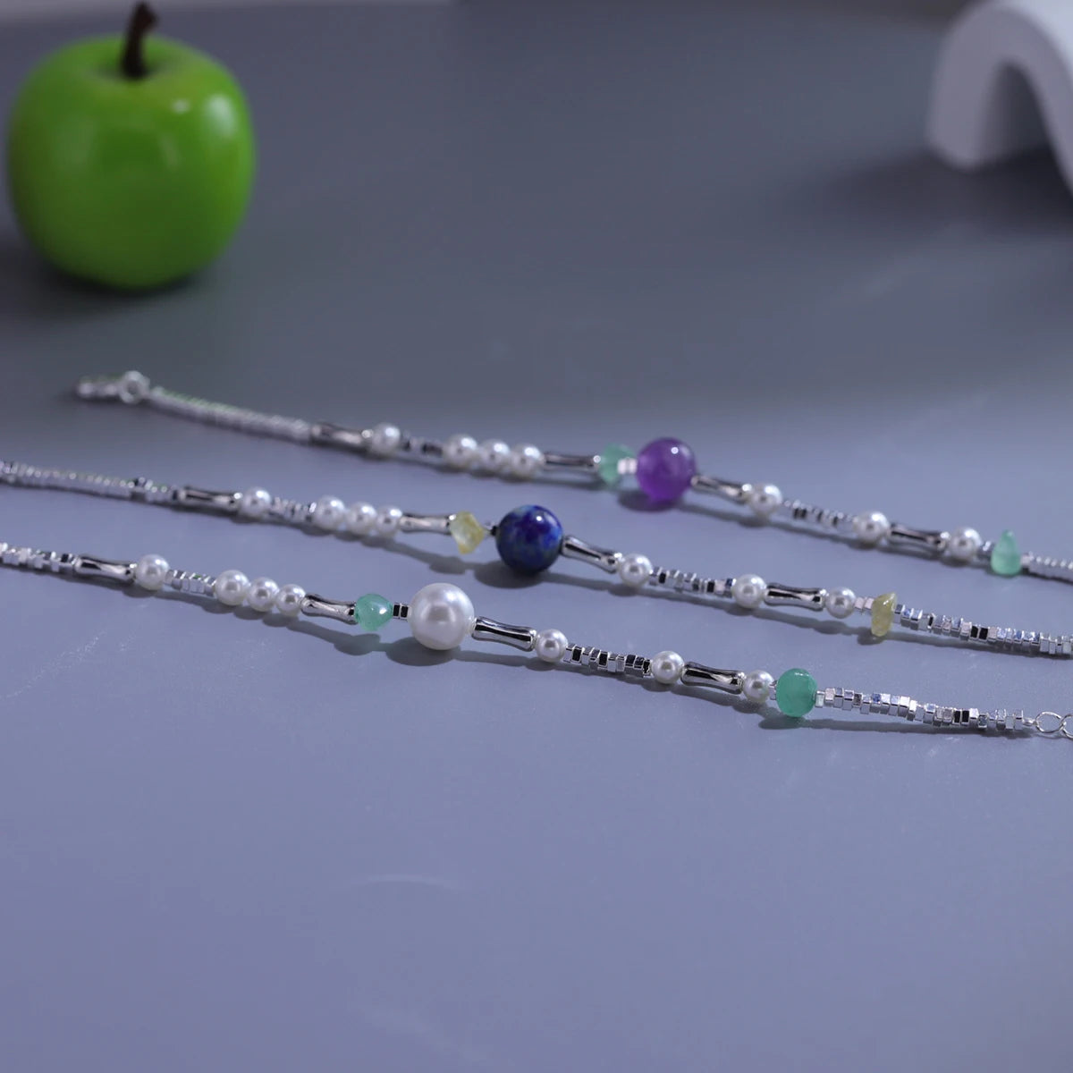 925 Sterling Silver Butterfly Bead String Bracelet