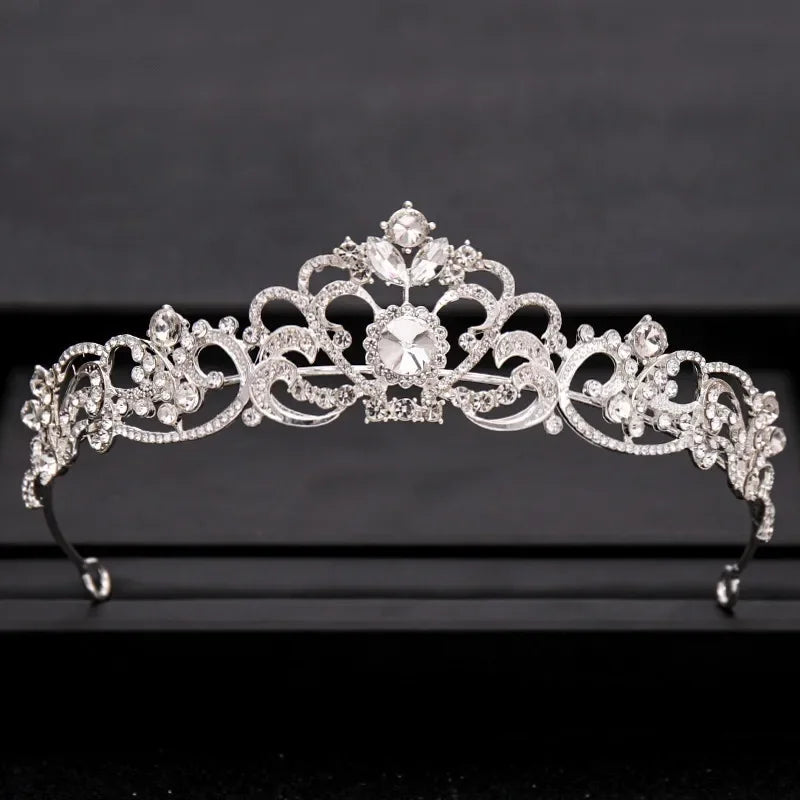 Bloom Veil Co. Baroque Royal Bridal Crown – Gold and Silver Crystal Wedding Tiara
