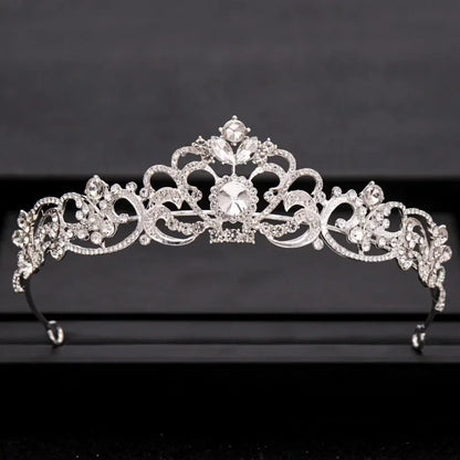 Bloom Veil Co. Baroque Royal Bridal Crown – Gold and Silver Crystal Wedding Tiara