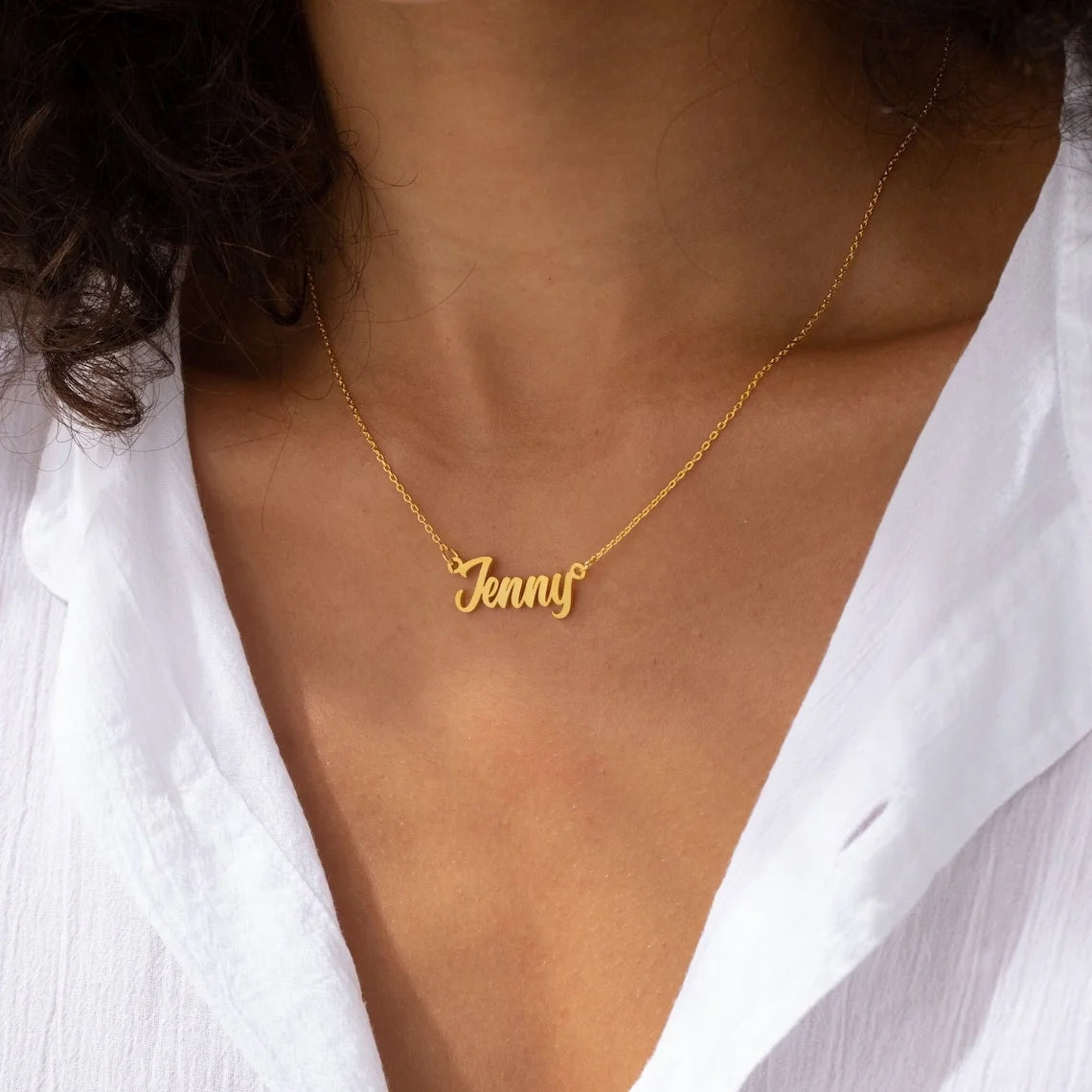 Personalised Cursive Name Necklace – Custom Stainless Steel Jewelry