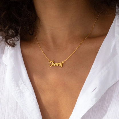 Personalised Cursive Name Necklace – Custom Stainless Steel Jewelry