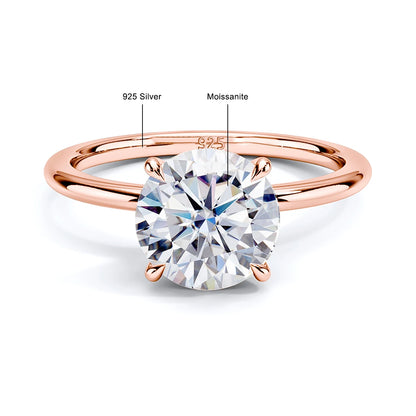 Bloom Veil Co. | GRA Certified Moissanite Engagement Ring | Rose Gold Sterling Silver | 1ct - 5ct