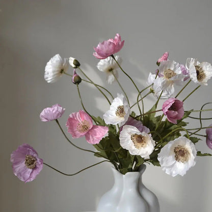 Artificial Flowers Fake Poppy Silk Flowers Long Stem Housewarming Garden Table Wedding DIY Party Wedding Bridal Bouquet Decor