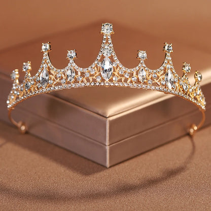 Premium Silver Botanical Wedding Crown | Regal Birthday Tiara & Bridal Hairwear Accessory