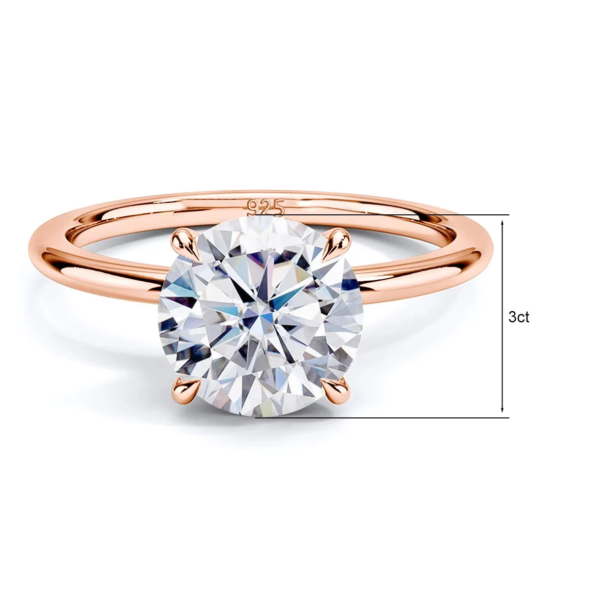 Bloom Veil Co. | GRA Certified Moissanite Engagement Ring | Rose Gold Sterling Silver | 1ct - 5ct