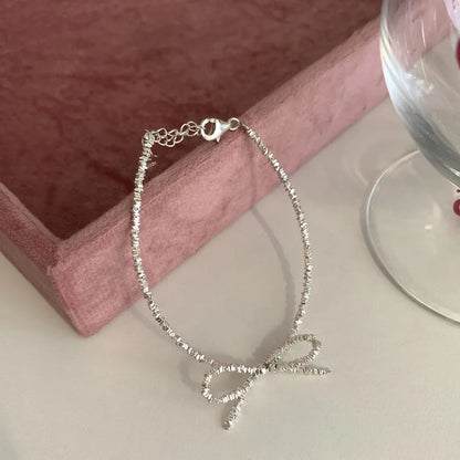 925 Sterling Silver Butterfly Bead String Bracelet