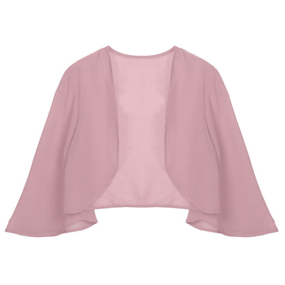 Women 3/4 Sleeve Chiffon Cardigan Bolero Shawls Outerwear Wedding Bridal Party Dress Wraps Beach Vacation Cover Ups Soft Cape