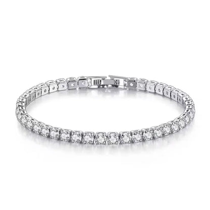 925 Sterling Silver Zirconia Tennis Bracelet – 4mm Classic Charm Jewellry