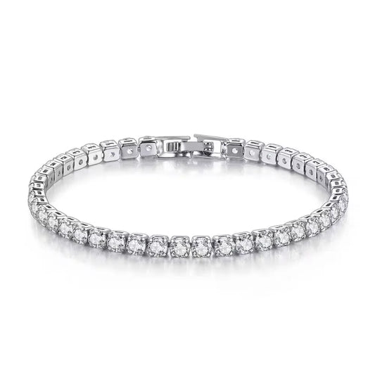 925 Sterling Silver Zirconia Tennis Bracelet – 4mm Classic Charm Jewellry