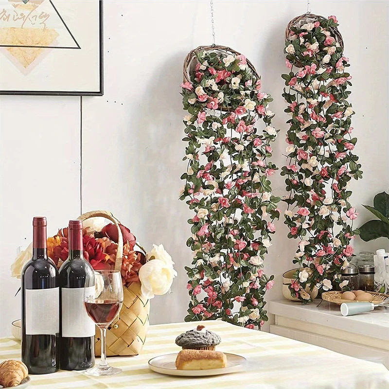Silk Rose Garland Vine for Wedding and Home Decor 230 cm
