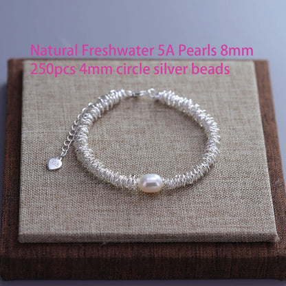 925 Sterling Silver Butterfly Bead String Bracelet