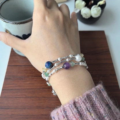 925 Sterling Silver Butterfly Bead String Bracelet