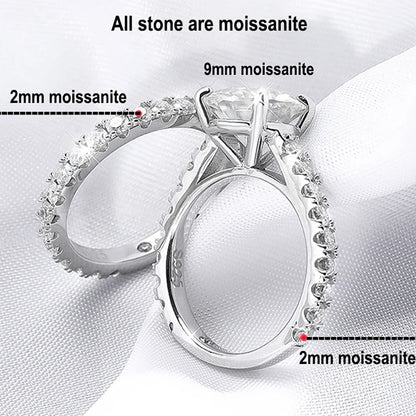 Full Moissanite Bridal Rings Set With  Certificate D Color Diamond Engagement Ring 925 Sterling Silver Wedding Band For Women