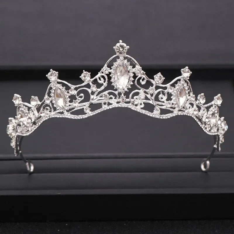 Bloom Veil Co. Baroque Royal Bridal Crown – Gold and Silver Crystal Wedding Tiara