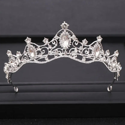 Bloom Veil Co. Baroque Royal Bridal Crown – Gold and Silver Crystal Wedding Tiara
