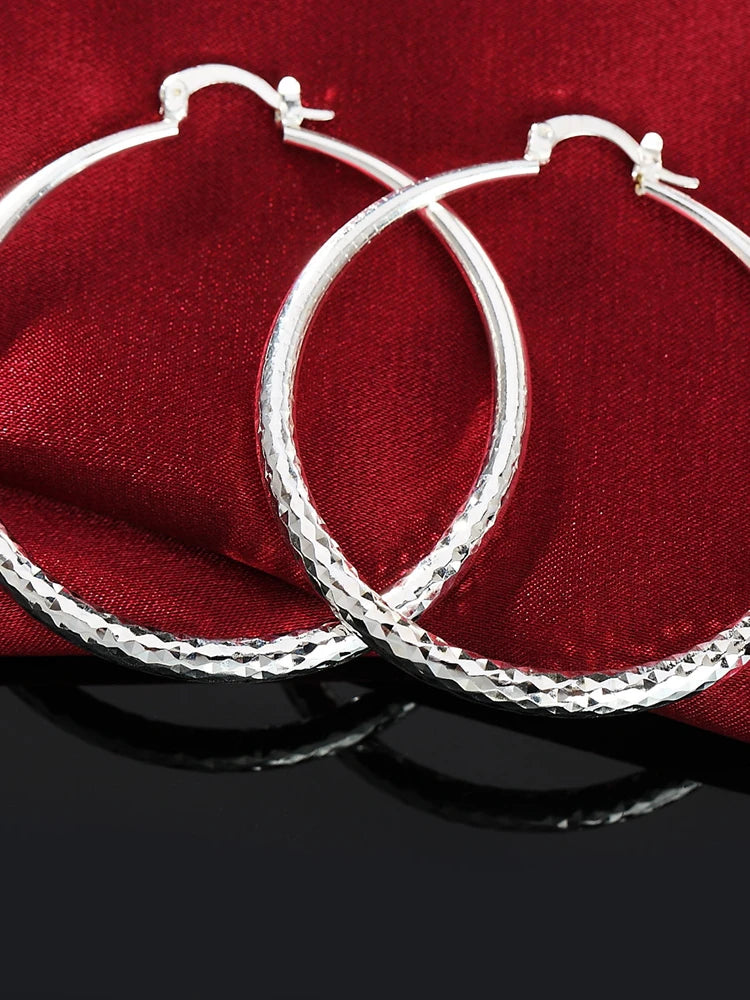 925 Sterling Silver 5CM Classic Hoop Earrings