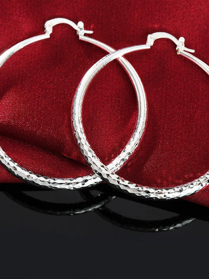 925 Sterling Silver 5CM Classic Hoop Earrings