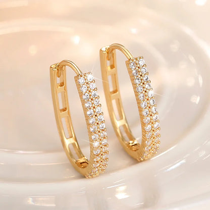 Luxury Full Paved CZ Hoop Earrings