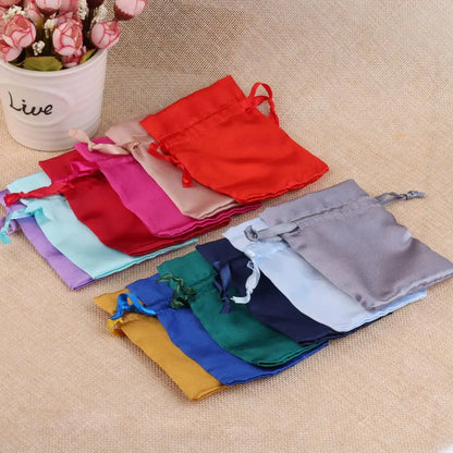 Silk Jewelry Gift Bag Satin Drawstring Pouch For Wedding Party Candy Bag Luxury Jewelry Packing