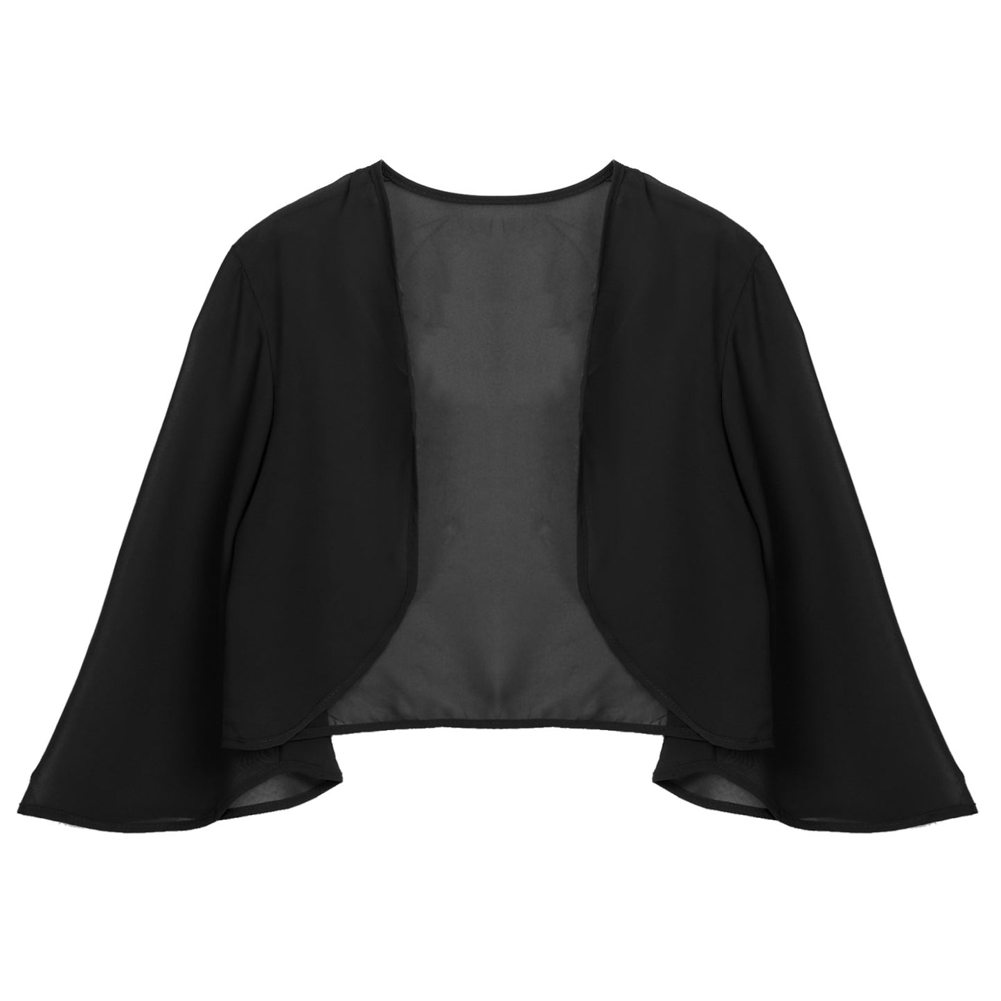 Women 3/4 Sleeve Chiffon Cardigan Bolero Shawls Outerwear Wedding Bridal Party Dress Wraps Beach Vacation Cover Ups Soft Cape